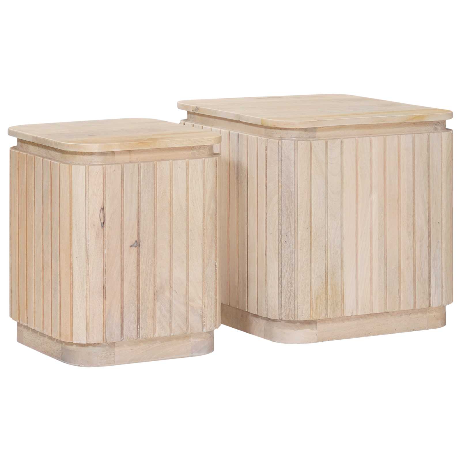 Handgemaakte Bijzettafel Set 2 pcs Wit 45 x 45 x 45 cm