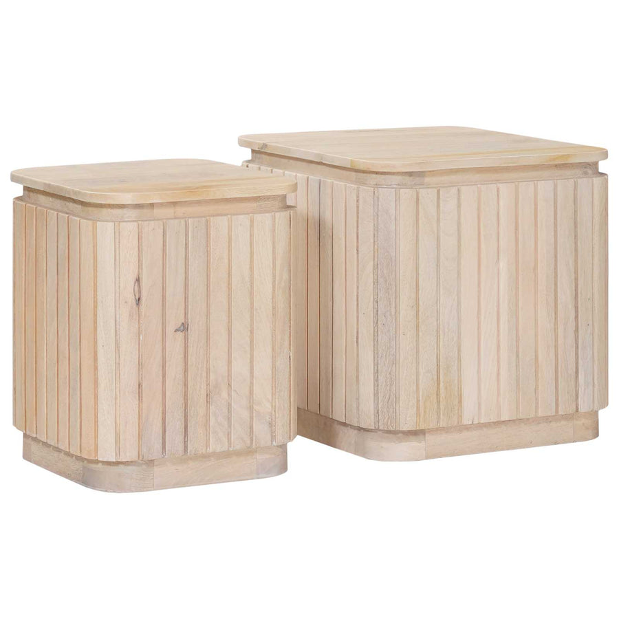 Handgemaakte Bijzettafel Set 2 pcs Wit 45 x 45 x 45 cm