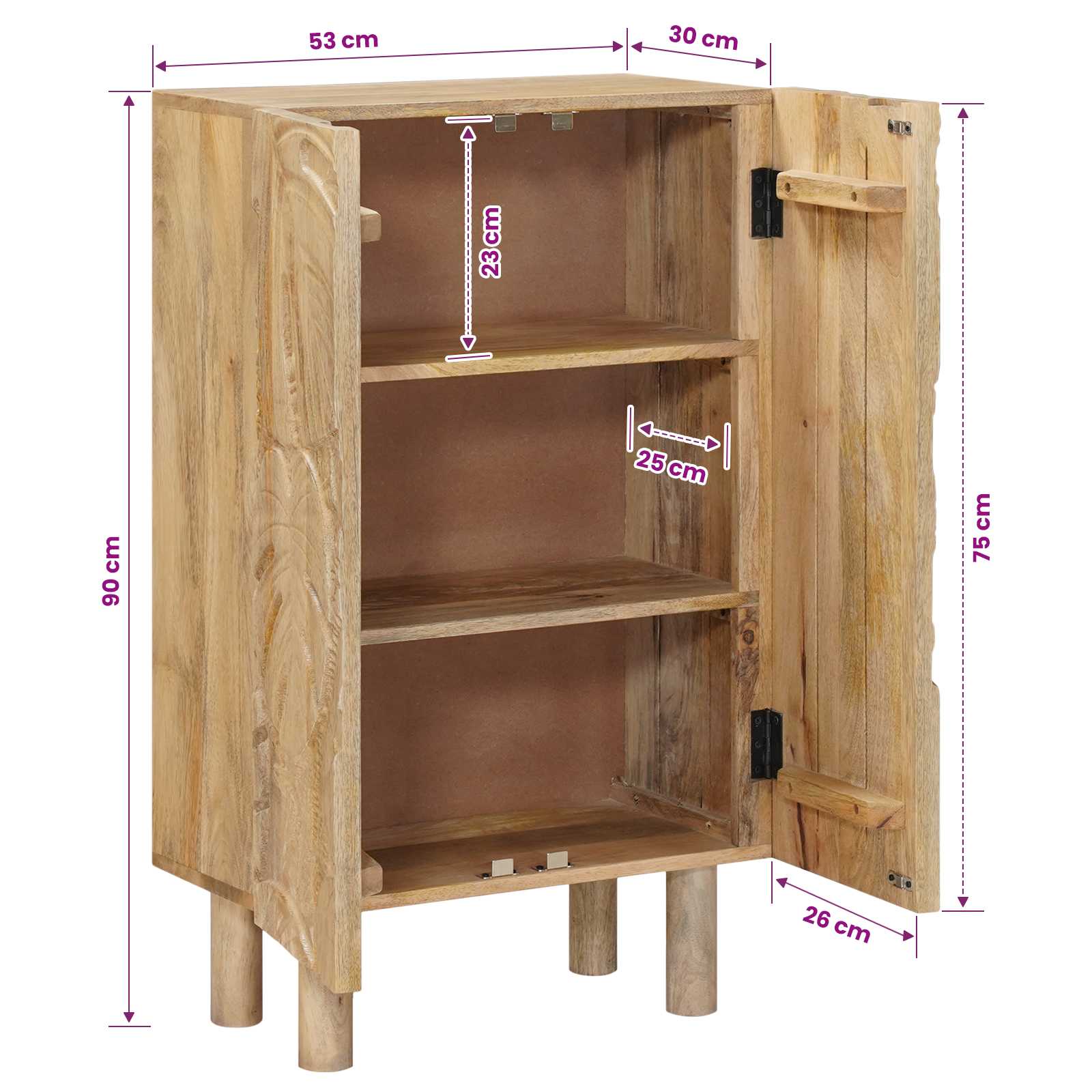 Hoge kast 53 x 30 x 90 cm