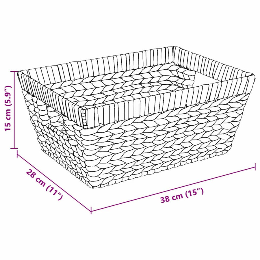 Opslagmanden 2 pcs Naturel 38 x 28 x 15 cm Waterhyacint