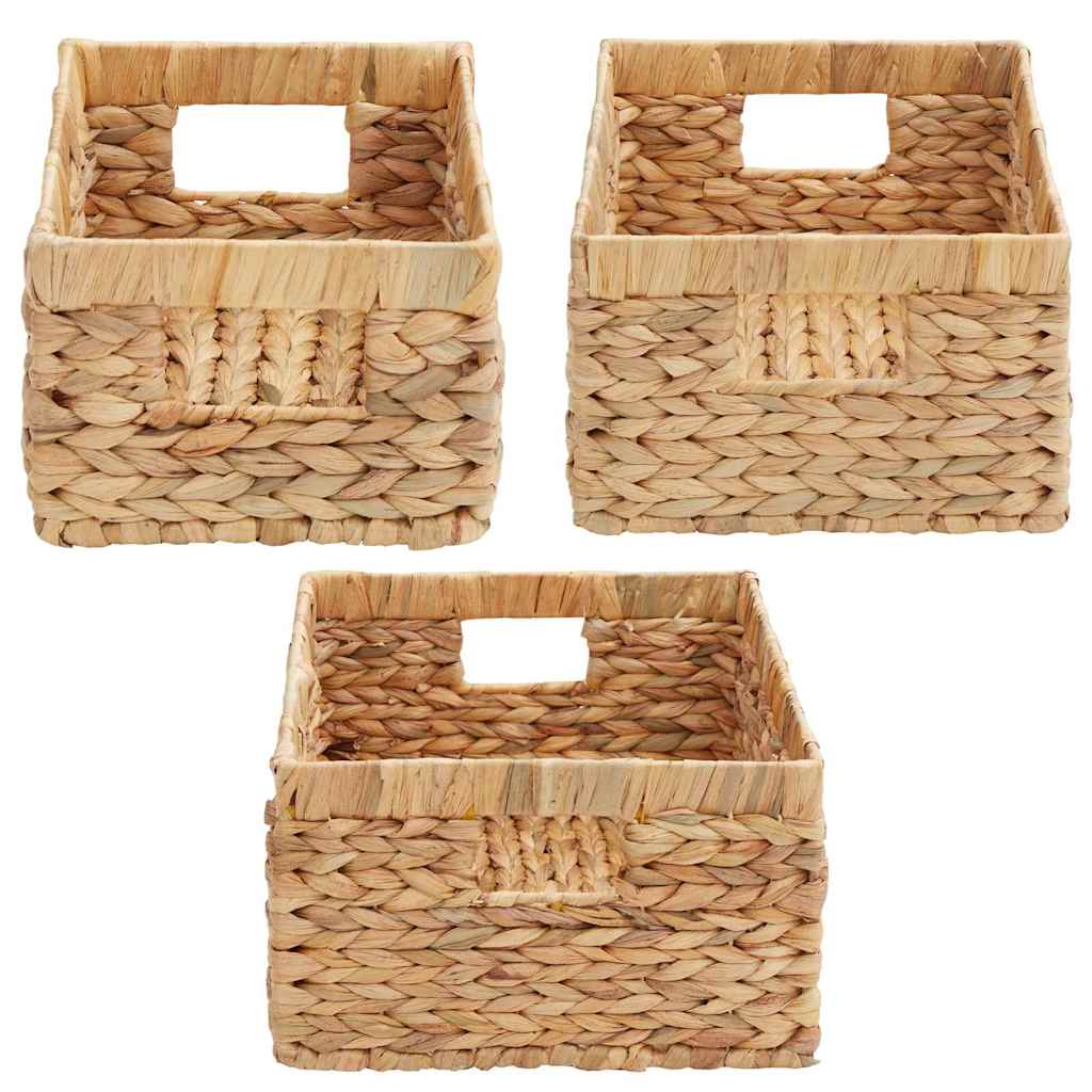 Opslagmanden 3 pcs Naturel 40 x 30 x 18 cm Waterhyacint