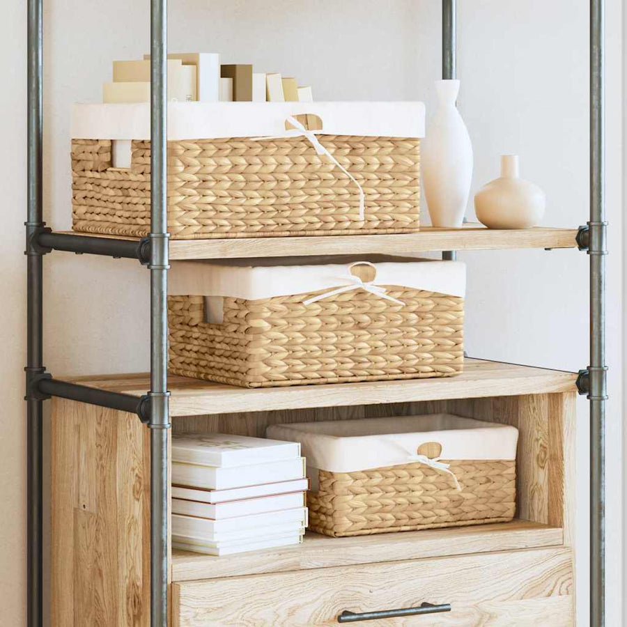 Opslagmanden 3 pcs Naturel 40 x 30 x 18 cm Waterhyacint