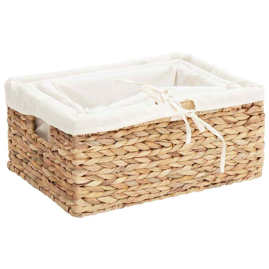 Opslagmanden 3 pcs Naturel 40 x 30 x 18 cm Waterhyacint