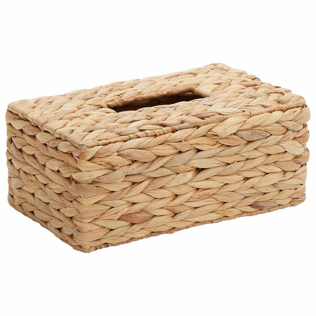 Tissueboxhoezen 2 pcs Waterhyacint 27.5 x 16.5 x 14 cm Naturel