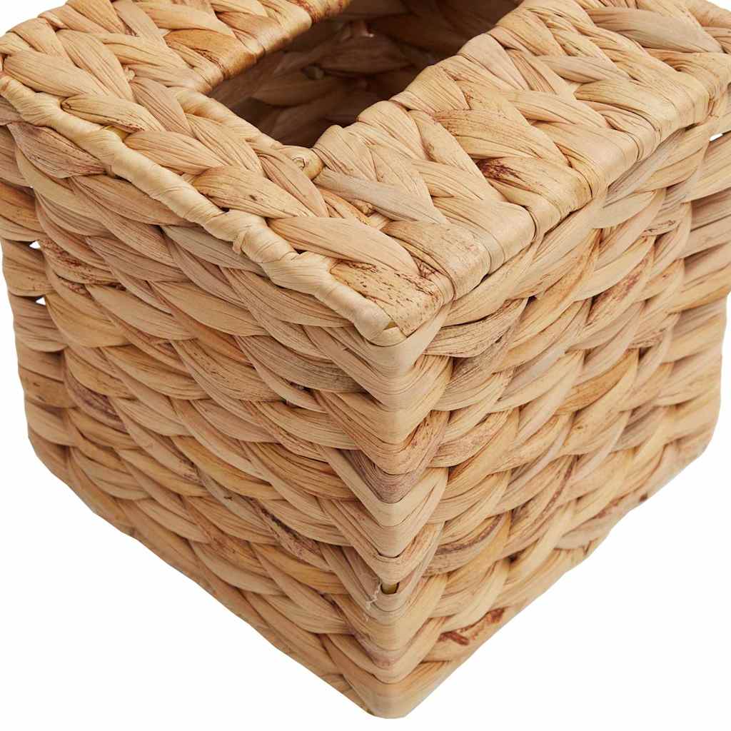 Tissueboxhoezen 2 pcs Naturel 14,5 x 14,5 x 15 cm Waterhyacint