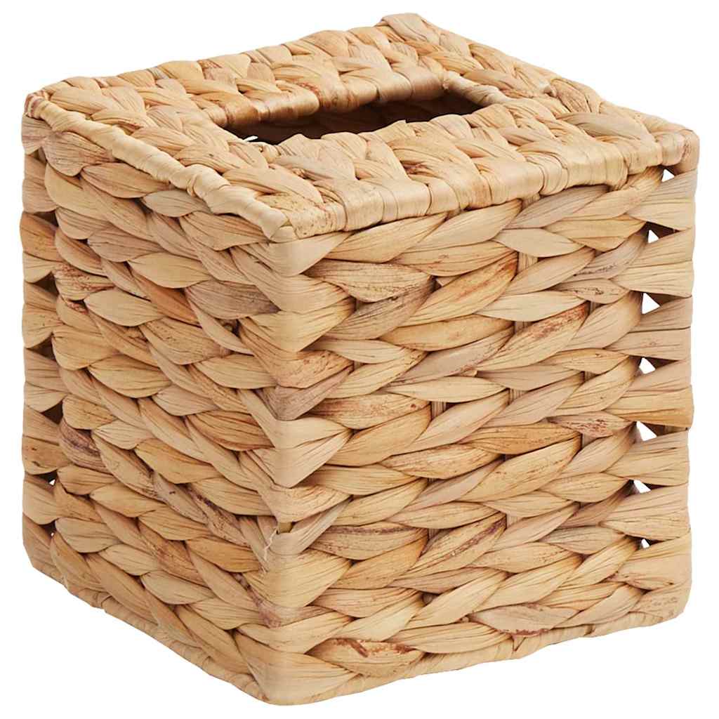 Tissueboxhoezen 2 pcs Naturel 14,5 x 14,5 x 15 cm Waterhyacint