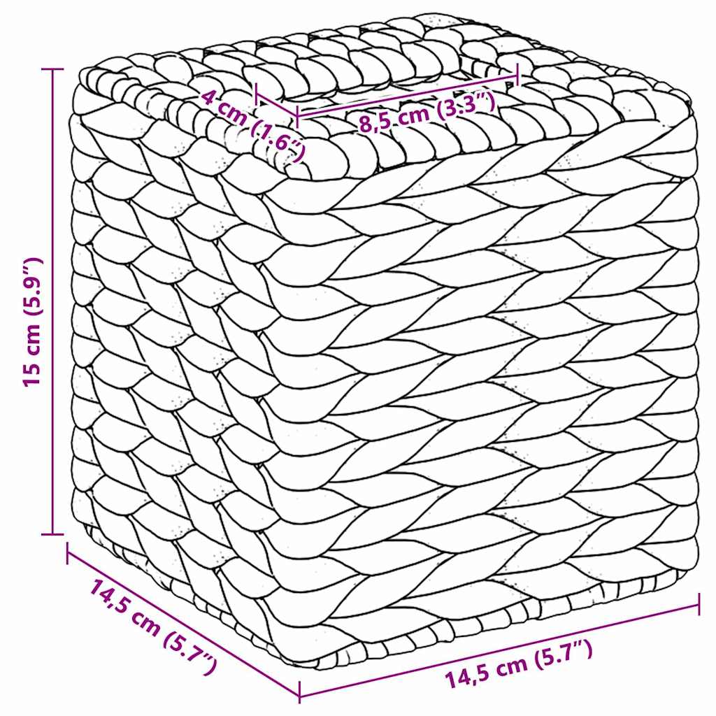 Tissueboxhoezen 2 pcs Naturel 14,5 x 14,5 x 15 cm Waterhyacint