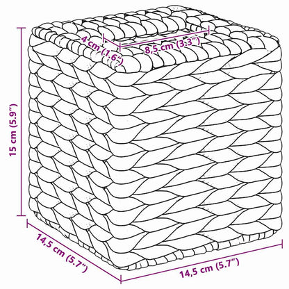 Tissueboxhoezen 2 pcs Naturel 14,5 x 14,5 x 15 cm Waterhyacint