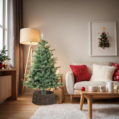 Kerstboomkraag Rond Zwart Dia. 60 x 22 cm Waterhyacint