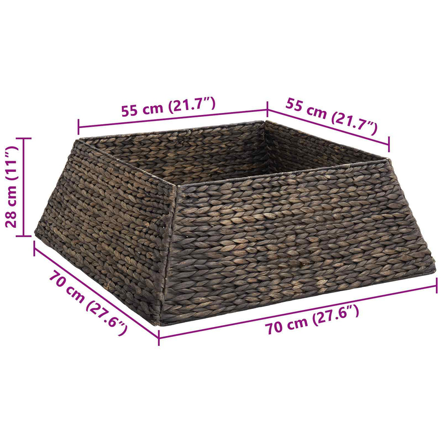 Kerstboomkraag Vierkant Zwart 70 x 70 x 28 cm Waterhyacint