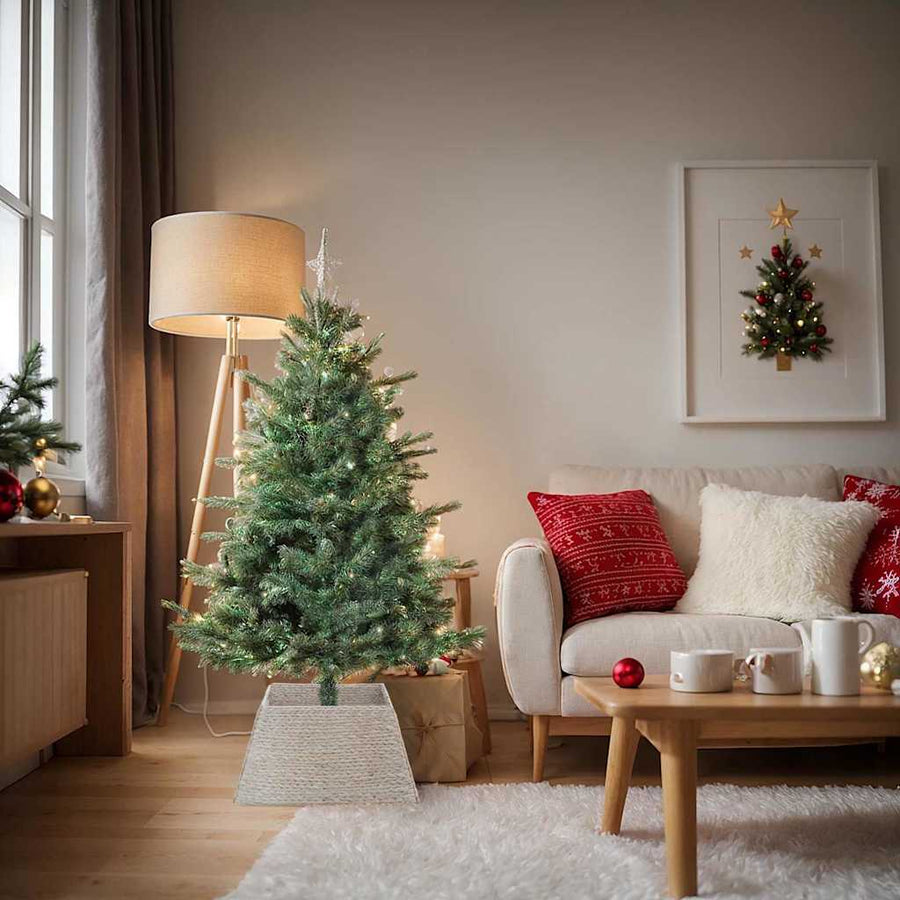 Kerstboomkraag Wit 60 x 60 x 28 cm Waterhyacint