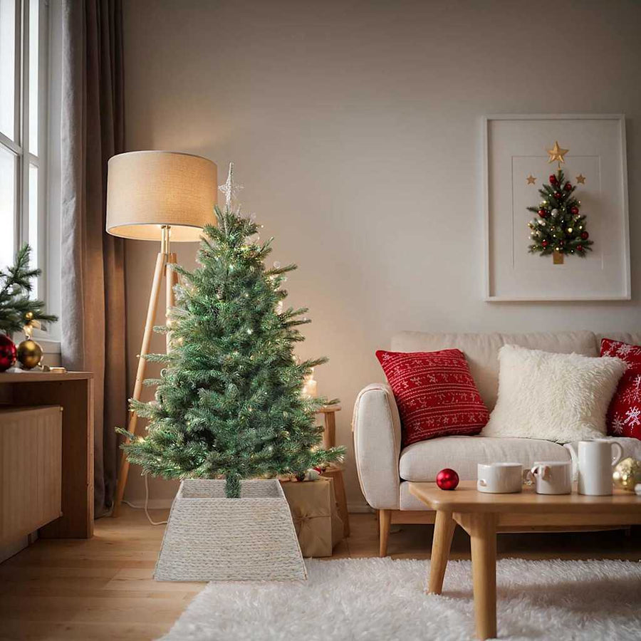 Kerstboomkraag Wit 70 x 70 x 28 cm Waterhyacint