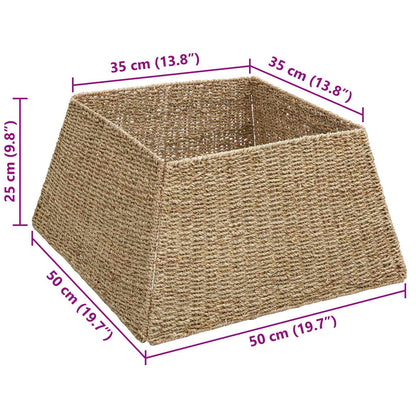 Kerstboomkraag Vierkant Bruin 50 x 50 x 25 cm Zeegras