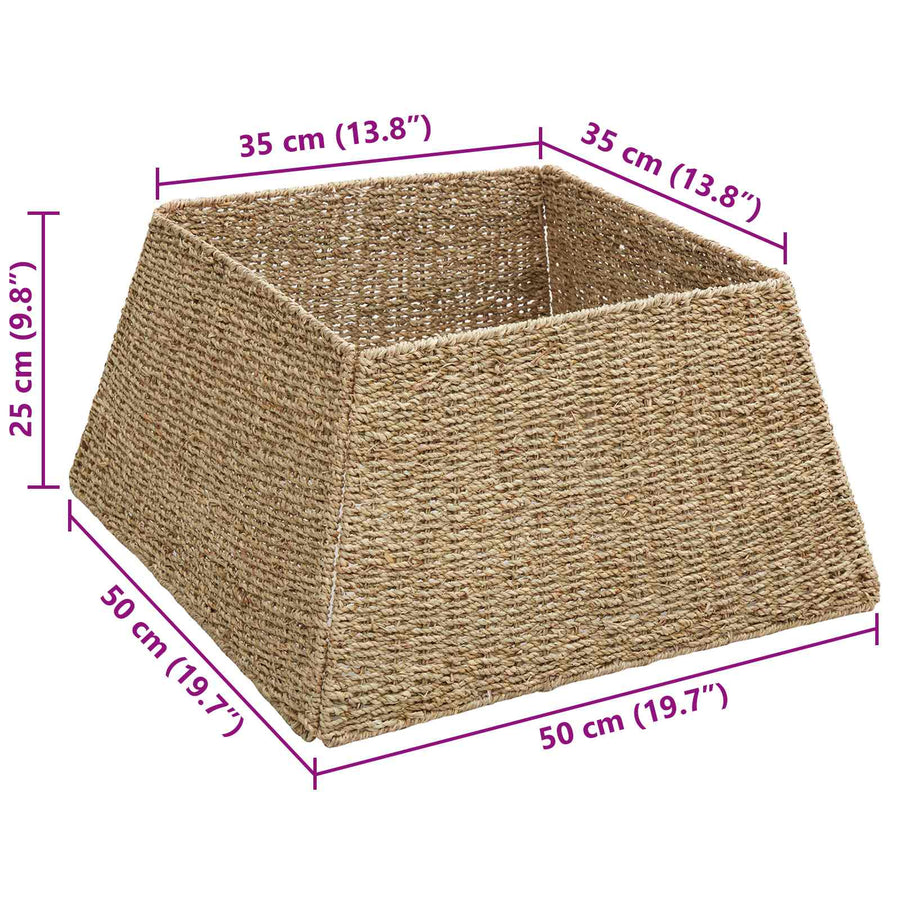 Kerstboomkraag Vierkant Bruin 50 x 50 x 25 cm Zeegras