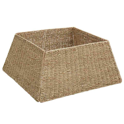 Kerstboomkraag Vierkant Bruin 60 x 60 x 28 cm Zeegras