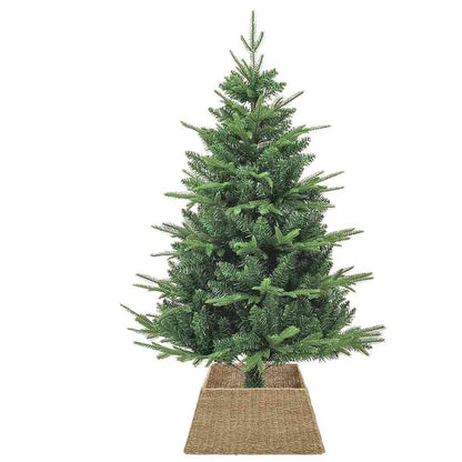 Kerstboomkraag Vierkant Bruin 60 x 60 x 28 cm Zeegras