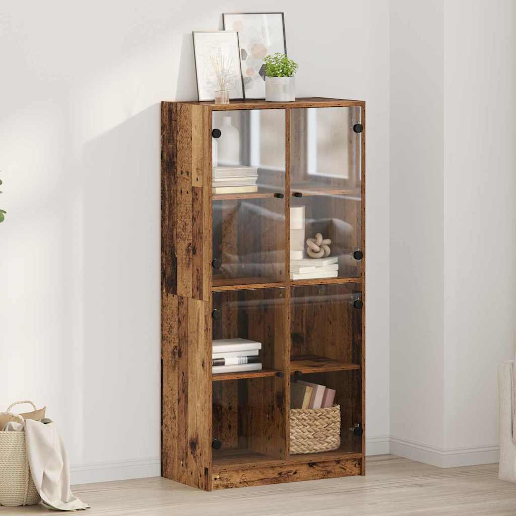 Highboard Oud Hout 68 x 37 x 142 cm Bewerkt hout