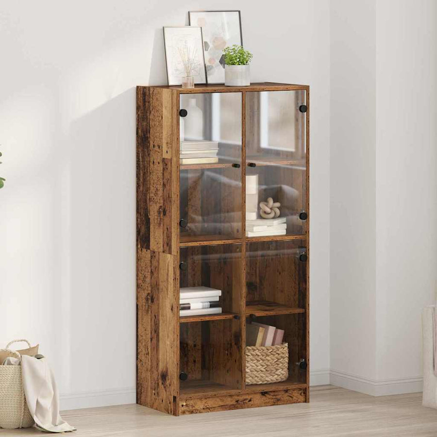 Highboard Oud Hout 68 x 37 x 142 cm Bewerkt hout