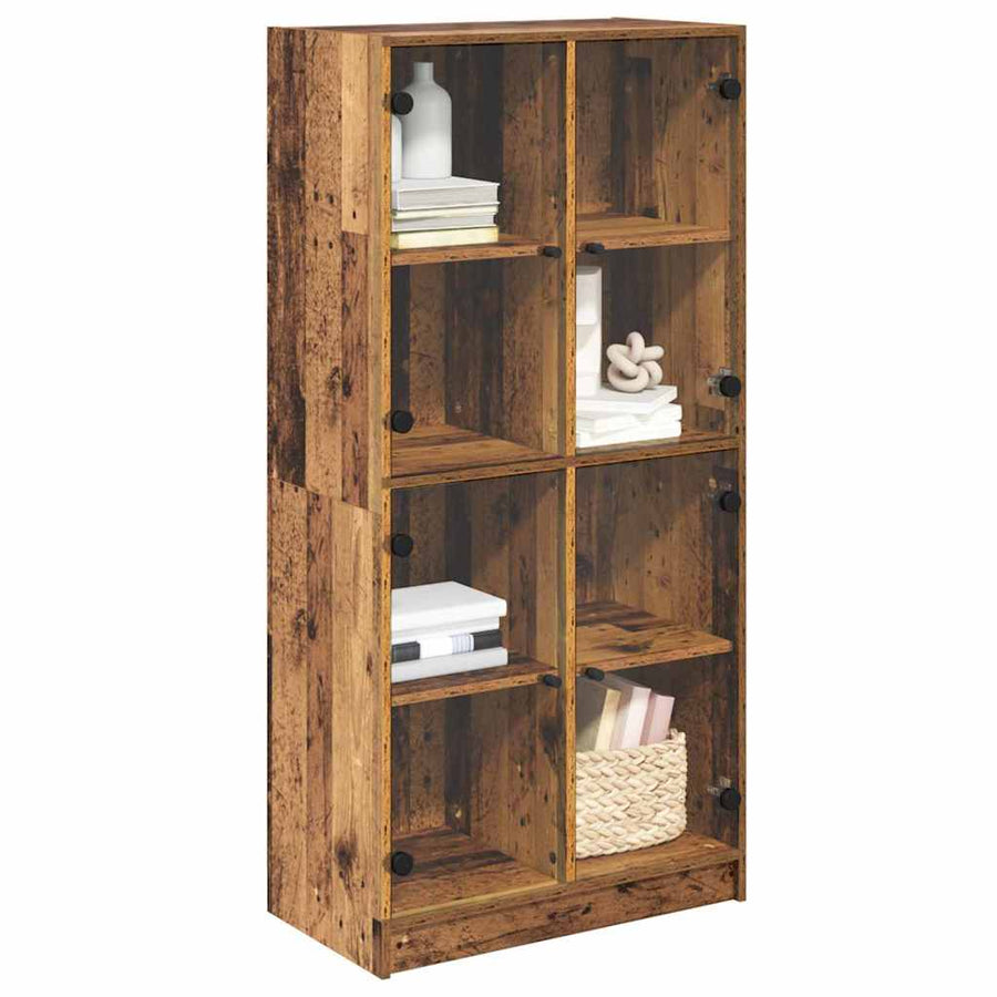 Highboard Oud Hout 68 x 37 x 142 cm Bewerkt hout