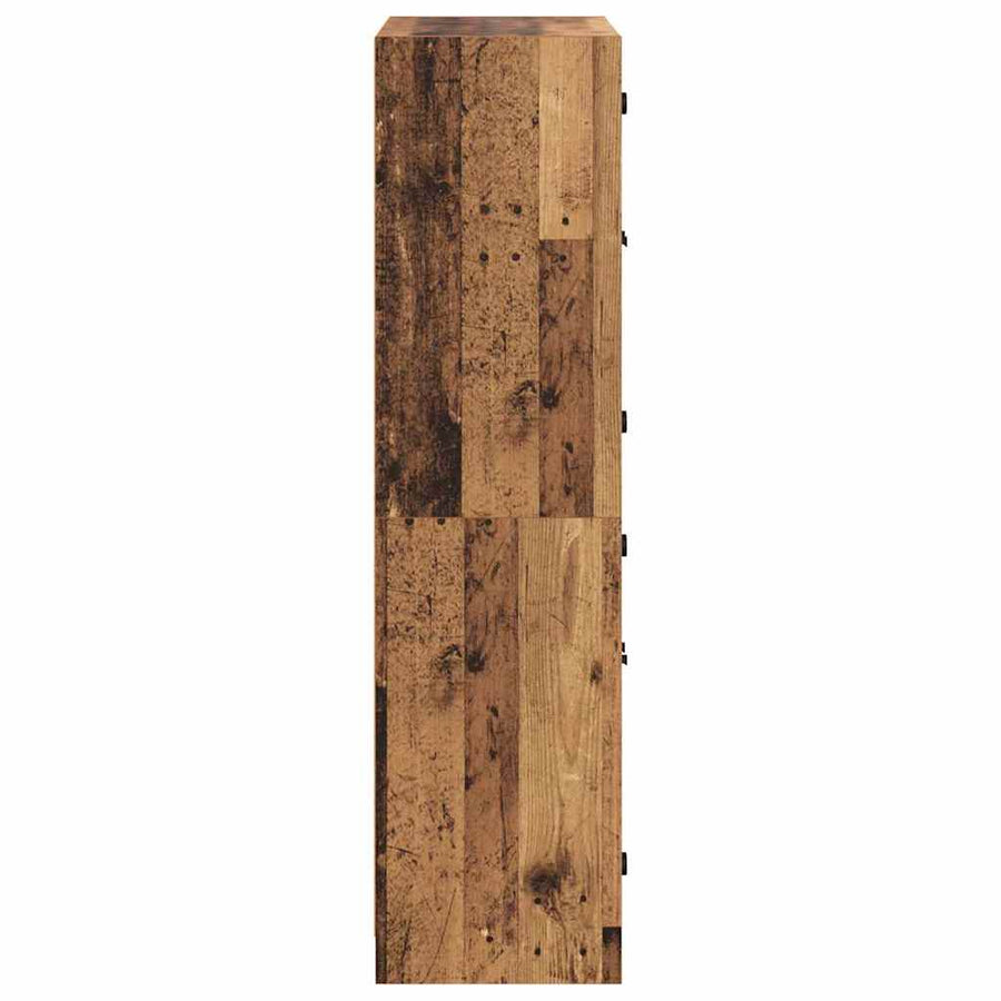 Highboard Oud Hout 68 x 37 x 142 cm Bewerkt hout