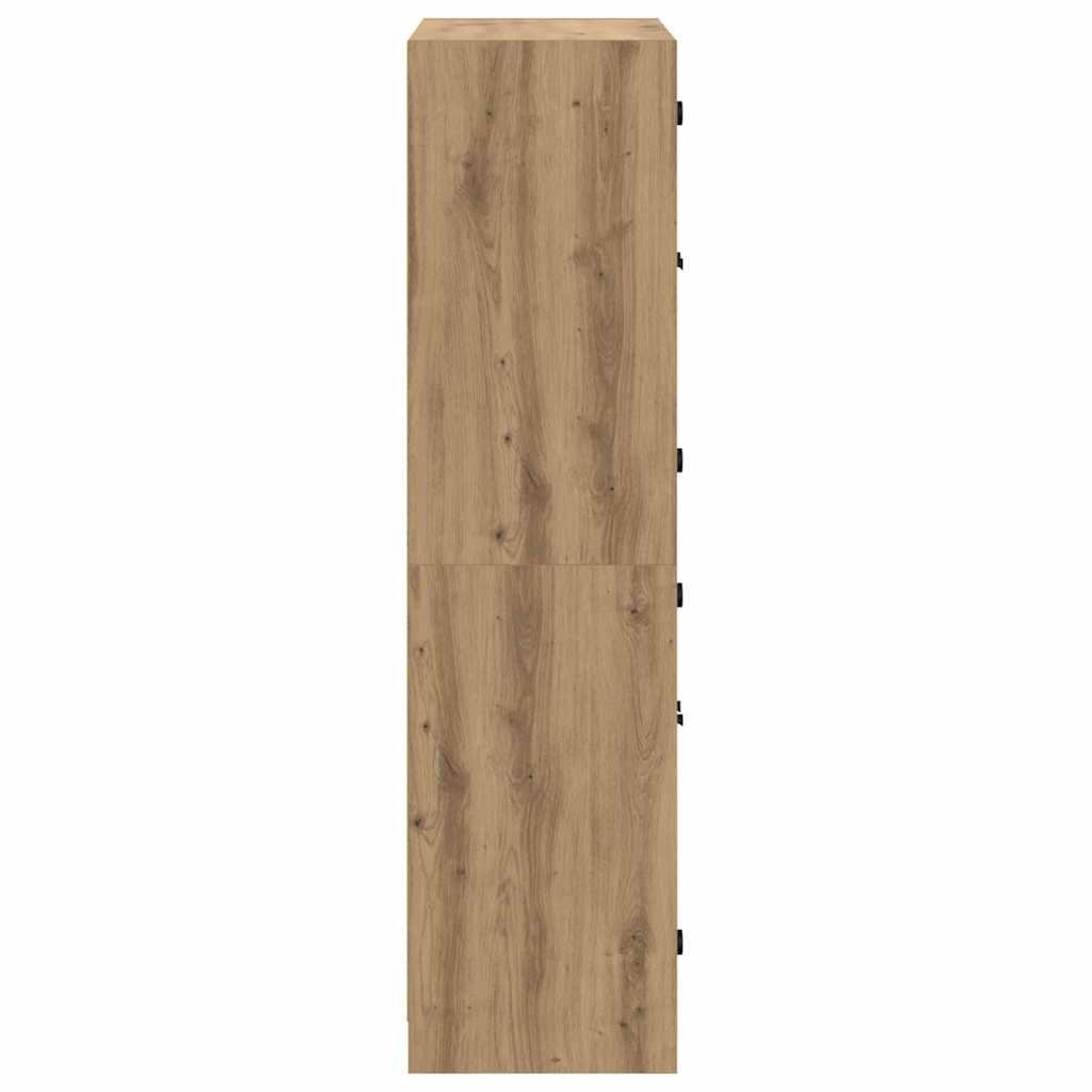 Highboard Artisan Eiken 68 x 37 x 142 cm Bewerkt hout