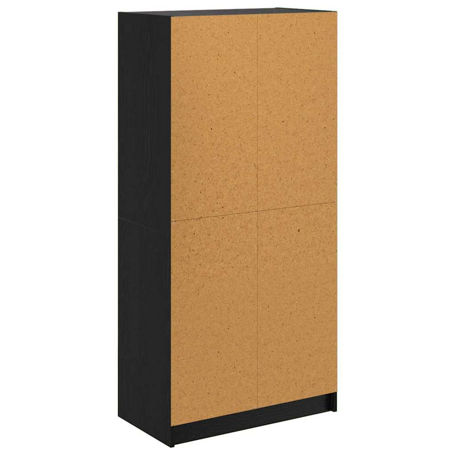 Highboard Zwart Eiken 68 x 37 x 142 cm Bewerkt hout