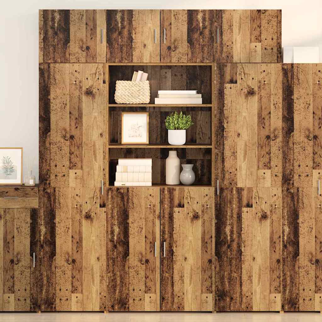 Highboard Oud Hout 80 x 42,5 x 185 cm Bewerkt hout