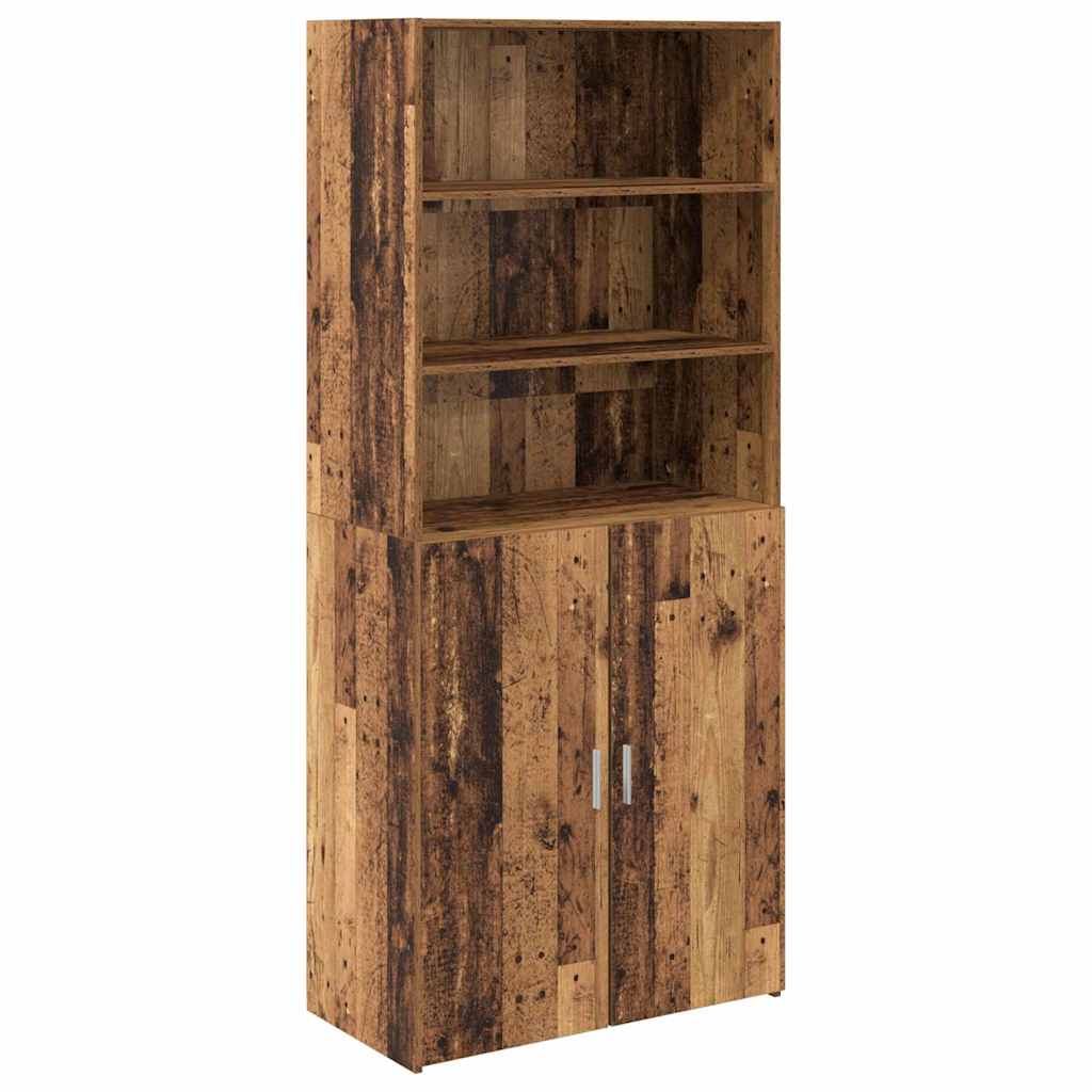Highboard Oud Hout 80 x 42,5 x 185 cm Bewerkt hout