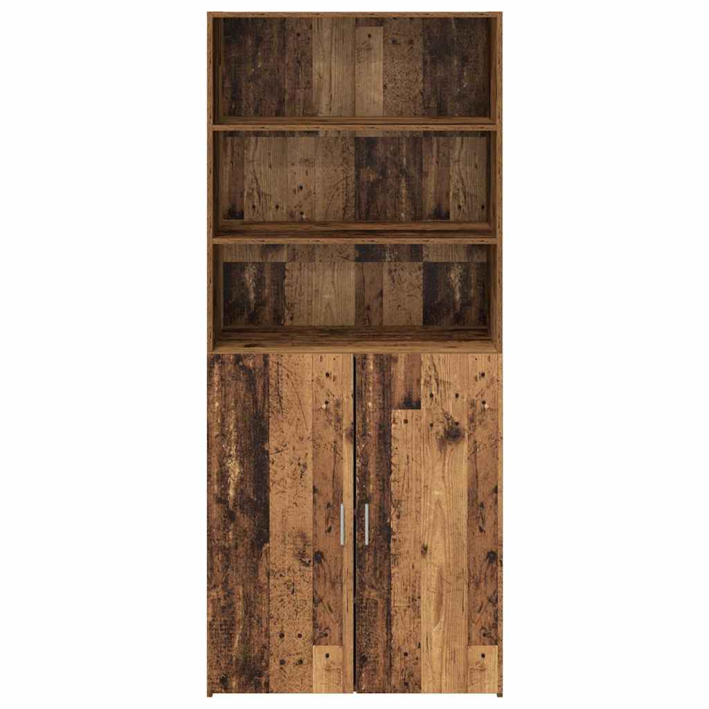 Highboard Oud Hout 80 x 42,5 x 185 cm Bewerkt hout