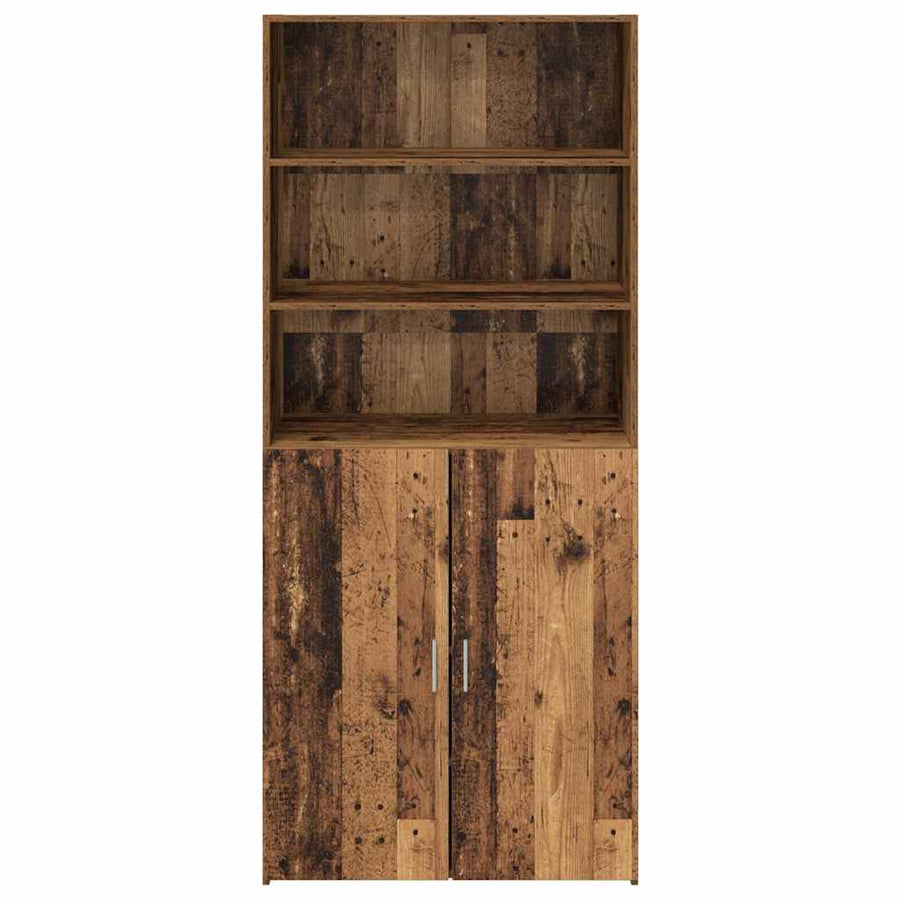 Highboard Oud Hout 80 x 42,5 x 185 cm Bewerkt hout