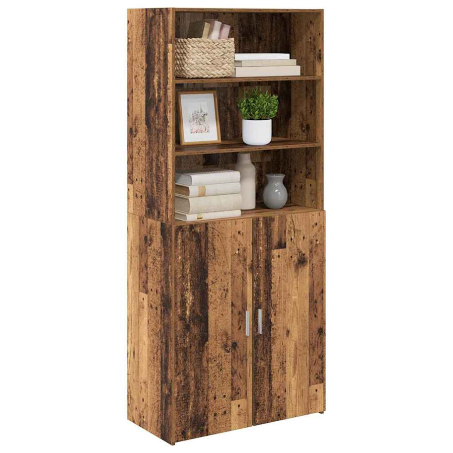 Highboard Oud Hout 80 x 42,5 x 185 cm Bewerkt hout