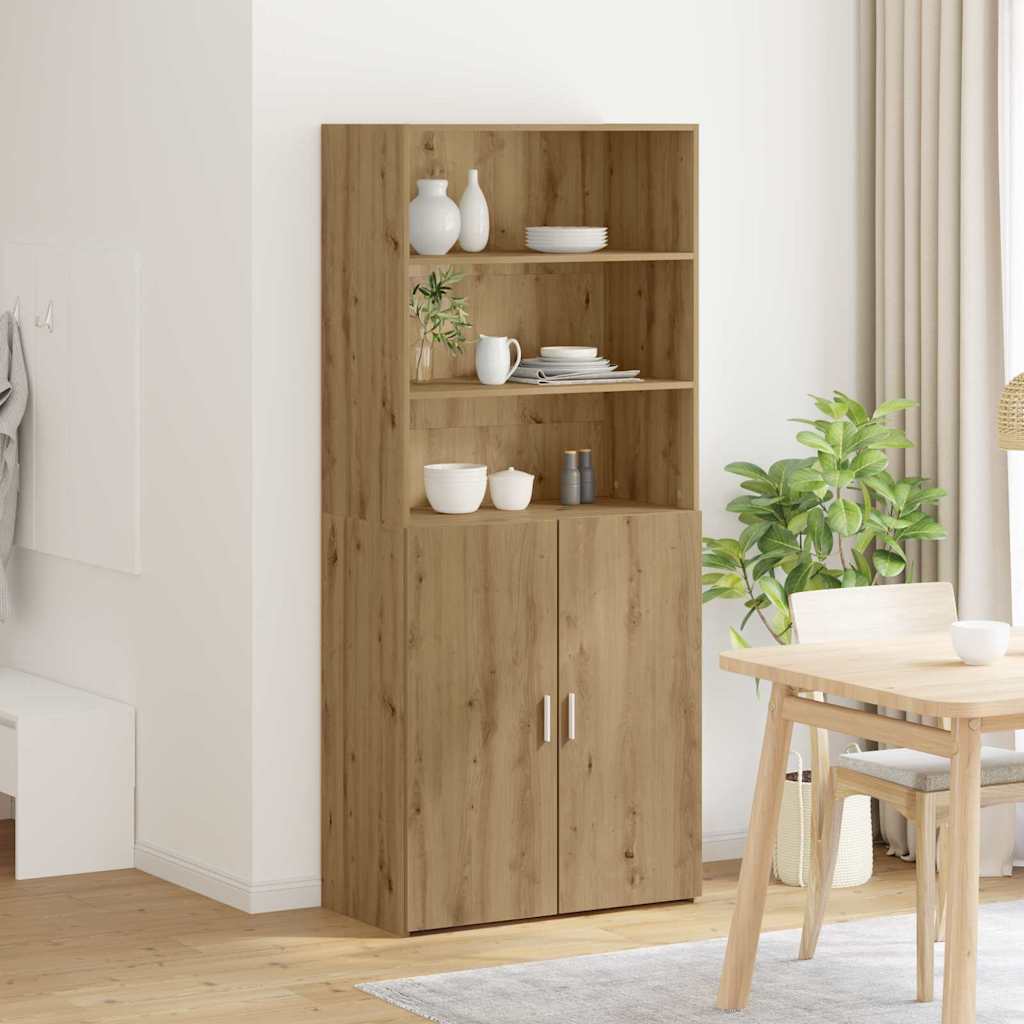 Highboard Artisan Eiken 80 x 42,5 x 185 cm Bewerkt hout