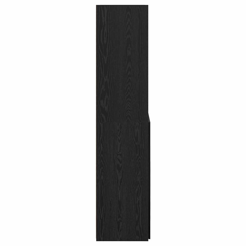 Highboard Zwart Eiken 80 x 42,5 x 185 cm Bewerkt hout