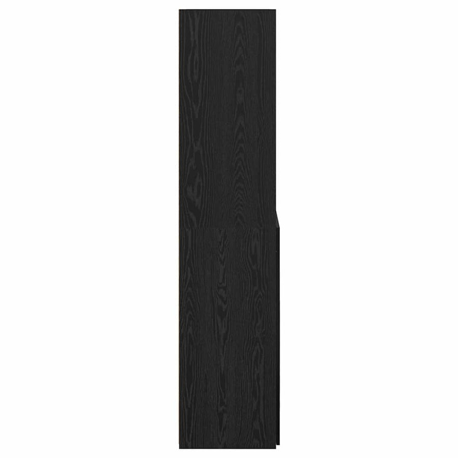 Highboard Zwart Eiken 80 x 42,5 x 185 cm Bewerkt hout