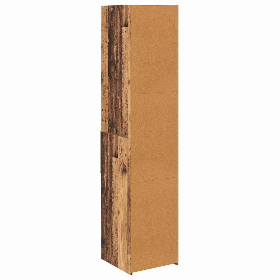 Highboard met lade Oud Hout 40 x 42,5 x 185 cm Bewerkt hout