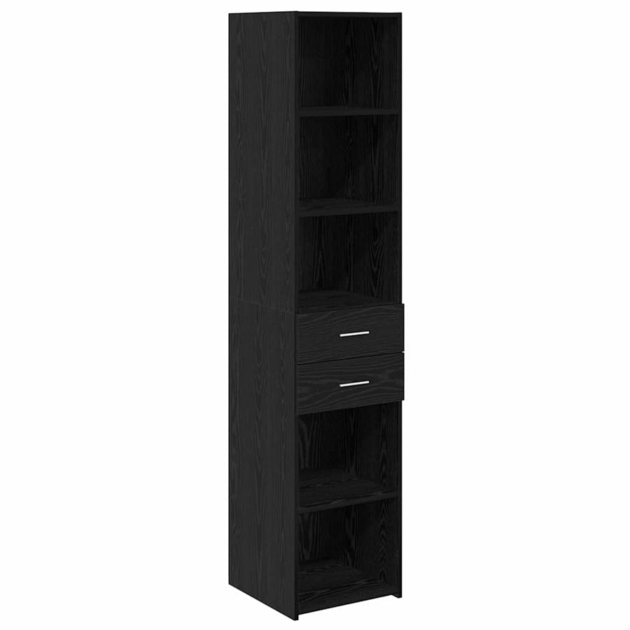 Highboard met lade Zwart Eiken 40 x 42,5 x 185 cm Bewerkt hout