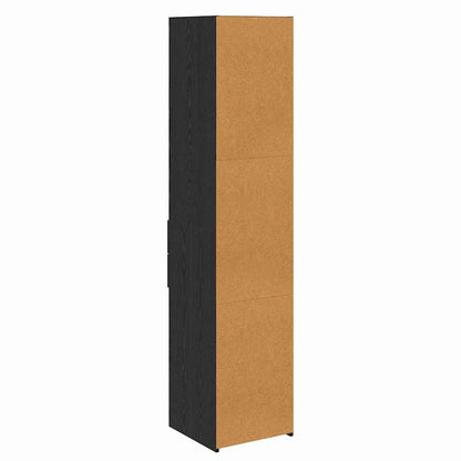 Highboard met lade Zwart Eiken 40 x 42,5 x 185 cm Bewerkt hout
