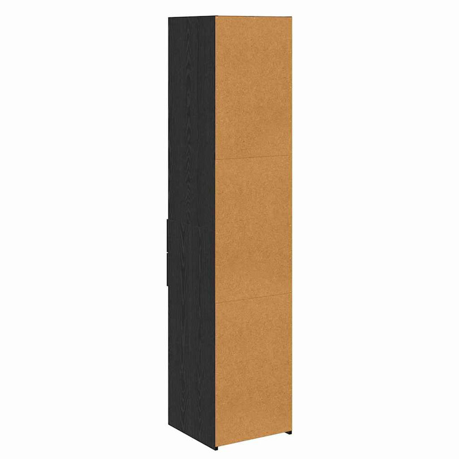 Highboard met lade Zwart Eiken 40 x 42,5 x 185 cm Bewerkt hout
