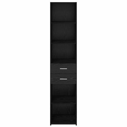 Highboard met lade Zwart Eiken 40 x 42,5 x 185 cm Bewerkt hout
