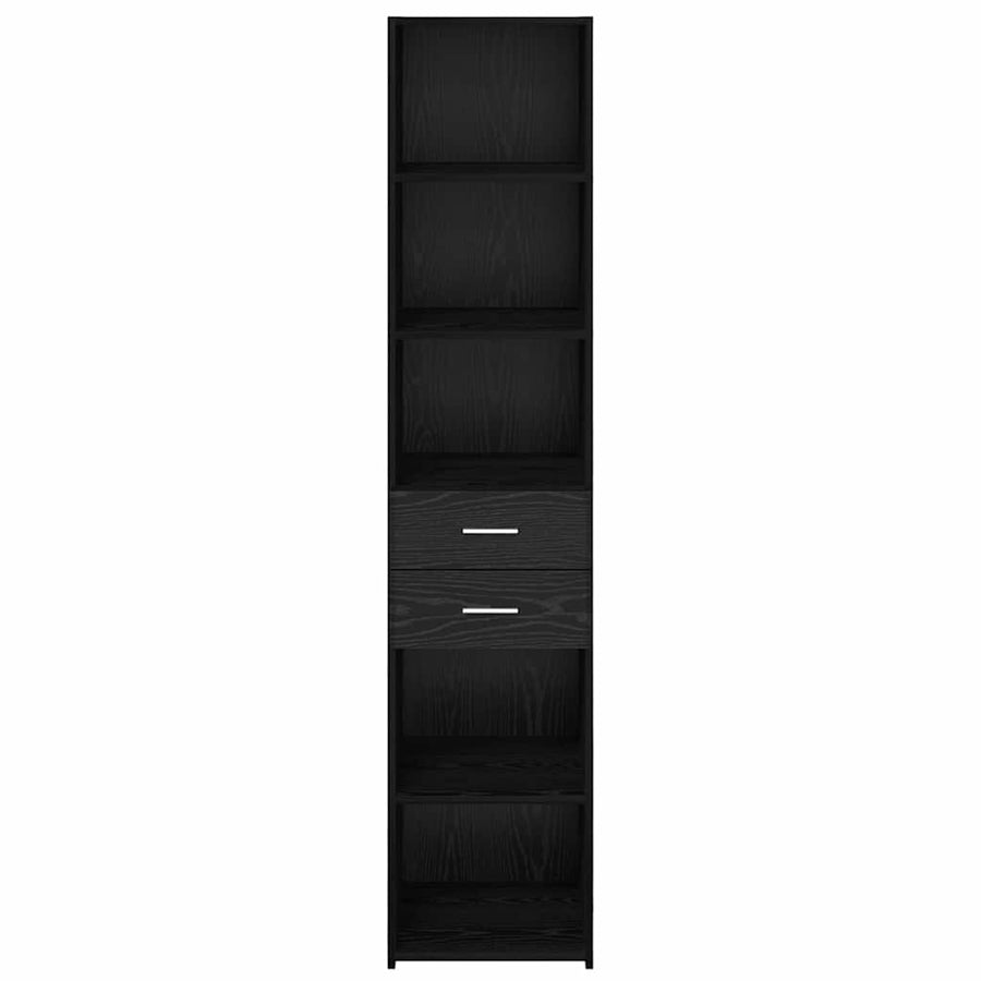 Highboard met lade Zwart Eiken 40 x 42,5 x 185 cm Bewerkt hout