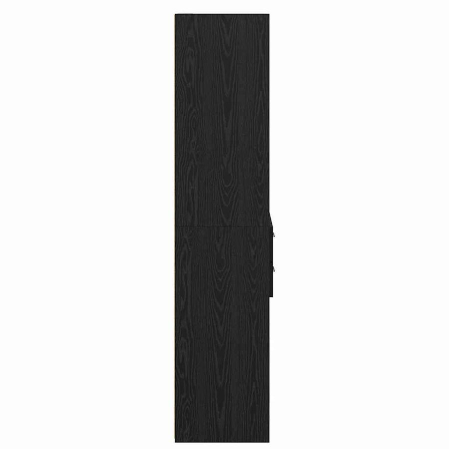 Highboard met lade Zwart Eiken 40 x 42,5 x 185 cm Bewerkt hout