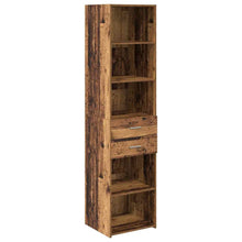 Highboard met lade Oud Hout 45 x 42,5 x 185 cm Bewerkt hout