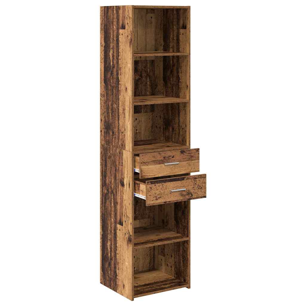 Highboard met lade Oud Hout 45 x 42,5 x 185 cm Bewerkt hout
