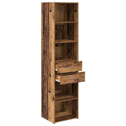 Highboard met lade Oud Hout 45 x 42,5 x 185 cm Bewerkt hout