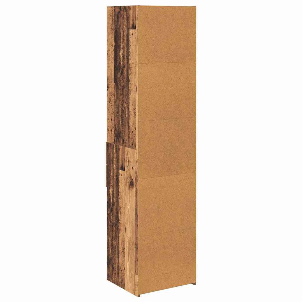 Highboard met lade Oud Hout 45 x 42,5 x 185 cm Bewerkt hout