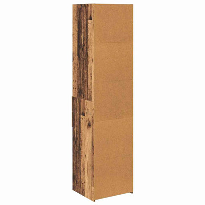 Highboard met lade Oud Hout 45 x 42,5 x 185 cm Bewerkt hout
