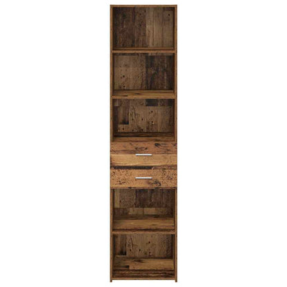 Highboard met lade Oud Hout 45 x 42,5 x 185 cm Bewerkt hout