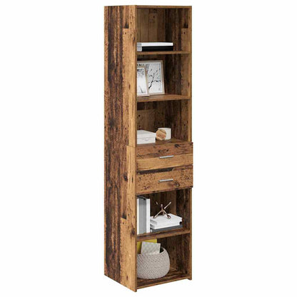 Highboard met lade Oud Hout 45 x 42,5 x 185 cm Bewerkt hout