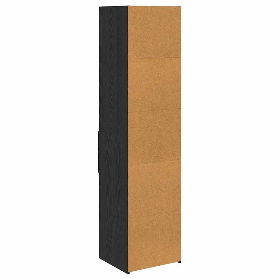 Highboard met lade Zwart Eiken 45 x 42,5 x 185 cm Bewerkt hout