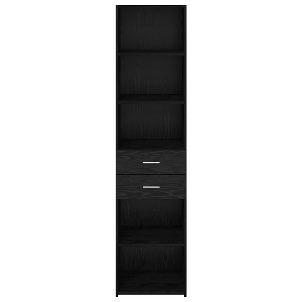 Highboard met lade Zwart Eiken 45 x 42,5 x 185 cm Bewerkt hout